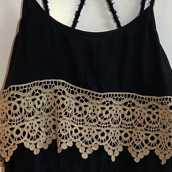 Free People Intimately Womens Sz XSmall Star Slip Crochet Black Boho Dress - Picture 4 of 16